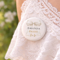Bride to be ivory bow pearls elegant Bachelorette