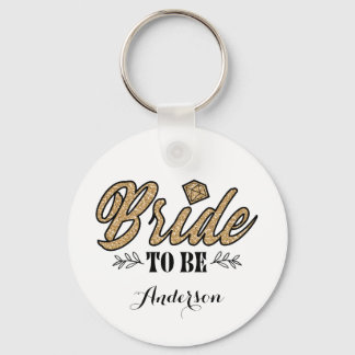 Bride To Be Key Chain-Gold & Black Ring