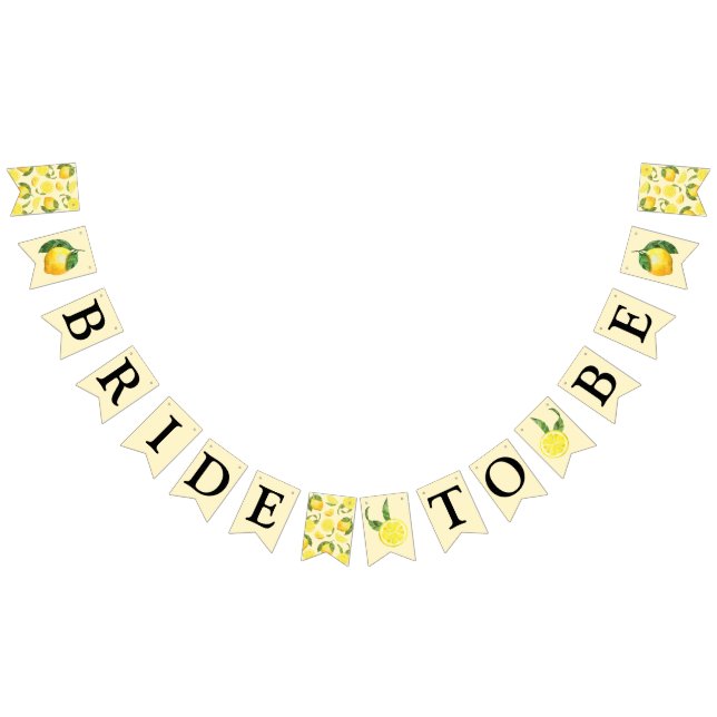 Bride To Be Lemon Bridal Shower Bunting Banner (All)