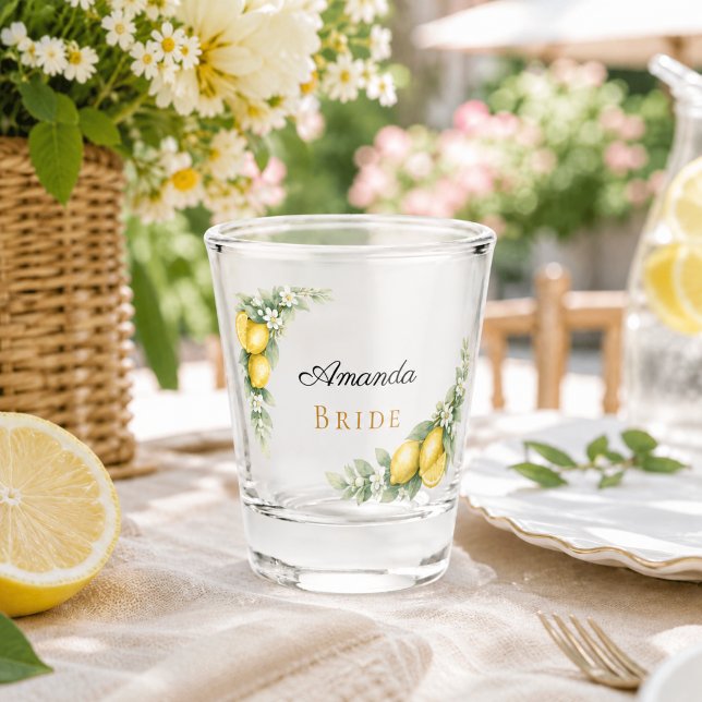 Bride to be lemons bachelorette party shot glass (Creator Uploaded)