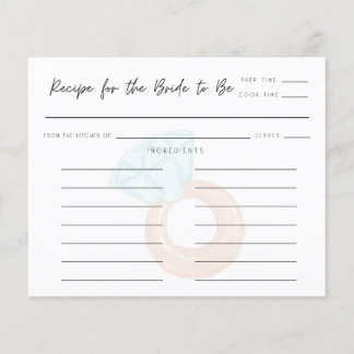 Bride-to-Be Minimalist Bridal Shower Recipe Card