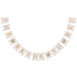 Bride To Be Modern Floral Wildflower Bunting Bunting