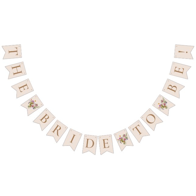 Bride To Be Modern Floral Wildflower Bunting Bunting (All)