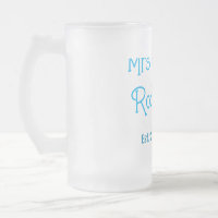 Bride to be Mrs add name date blue heart watercolo
