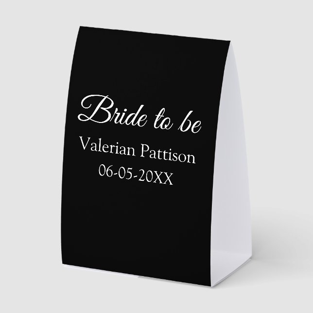 Bride to be name date black white bridal shower we (Front)