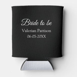 Bride to be name date black white bridal shower we can cooler