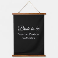 Bride to be name date black white bridal shower we