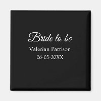 Bride to be name date black white bridal shower we