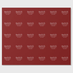 Bride to be name date mauve white bridal shower we wrapping paper