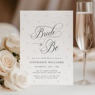 Bride To Be Pearls Bridal Shower Invitation