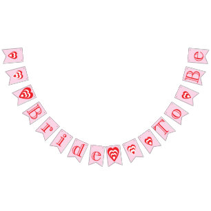 BRIDE TO BE, Pink And Red Bridal Shower Decoration Bunting