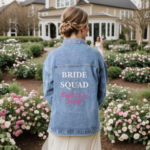 Bride to be Pink Custom Name Wedding Bachelorette  Denim Jacket