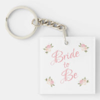 Bride to Be Pink Floral Script Watercolor