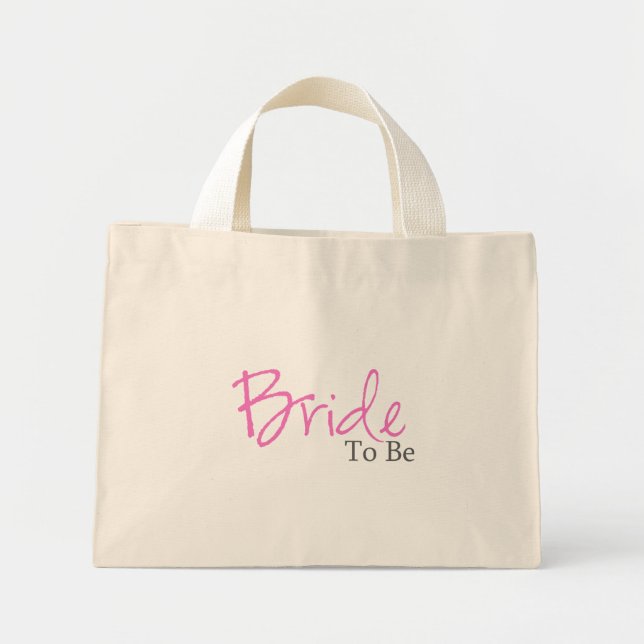 Bride To Be (Pink Script) Mini Tote Bag (Front)