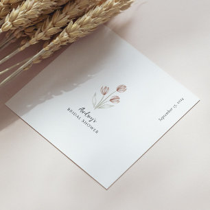 "Bride to Be" Pink & White Watercolor Tulip Napkin