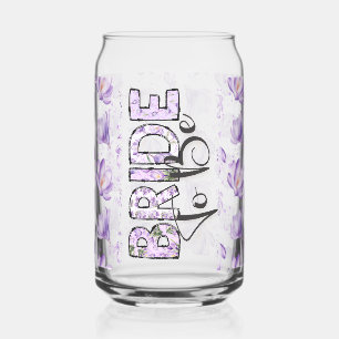 Bride To Be Purple Flowers Can Glass