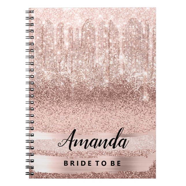 Bride To Be Rose Drips Makeup Artist Sweet 16th Notebook (Front)