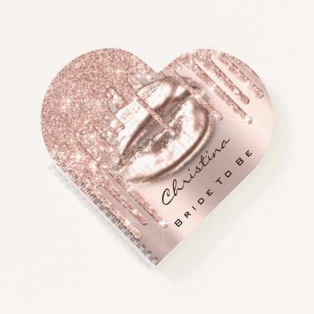 Bride To Be Sweet 16th Drips Princess Makeup Kiss Notebook (Front)