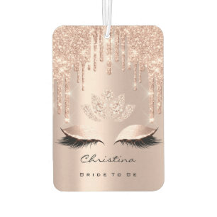 Bride To Be Sweet 16th Pink Rose Spark Diamond Car Air Freshener