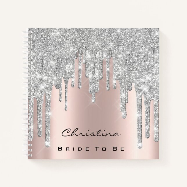 Bride To Be Sweet 16th Spark Princess Makeup Grey Notebook (Front)
