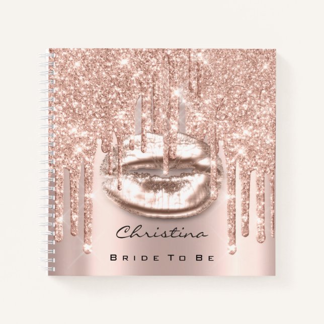 Bride To Be Sweet 16th Spark Princess Makeup Kiss Notebook (Front)