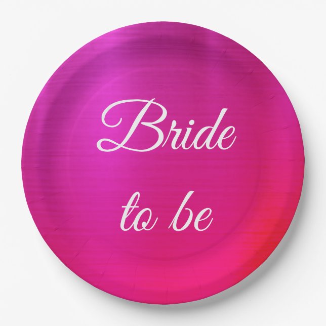 Bride to be Two-Toned Colour Paper Plate (Front)