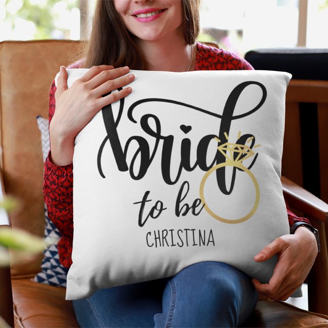 Bride to Be Wedding Bachelorette Bridal Shower Cushion (Creator Uploaded)