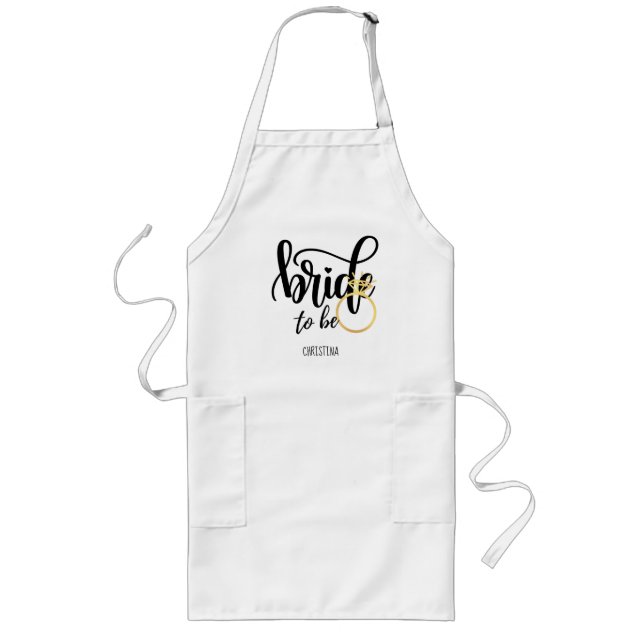 Bride to Be Wedding Bachelorette Bridal Shower Long Apron (Front)