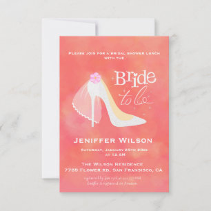 Bride To Be Wedding Bridal Shower High Heel  Invitation