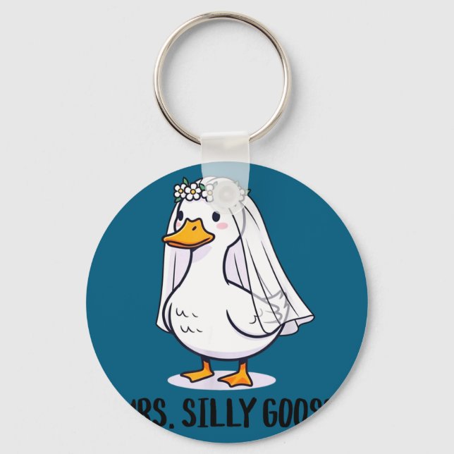 Bride to be wedding silly bride goose gettin' key ring (Front)