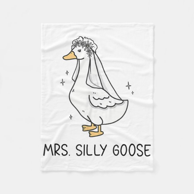 Bride To Be Wedding Silly Bride Goose Gettin Loose Fleece Blanket (Front)