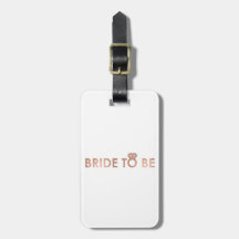 BRIDE TO BE with rose gold foil effect print