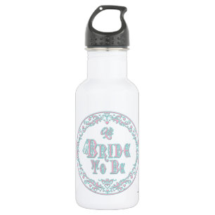 Bride To Be With Veil, Fancy Pink - Teal Vintage 532 Ml Water Bottle
