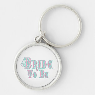 Bride To Be With Veil, Pink and Teal Type Key Ring