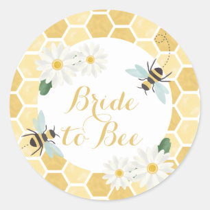 Bride to Bee Bridal Shower Classic Round Sticker