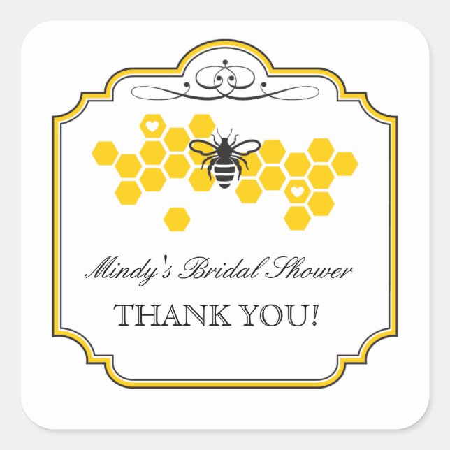Bride to Bee Bridal Shower Favour Sticker (Front)