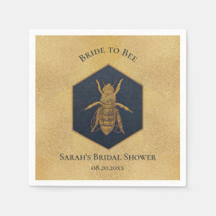 Bride to Bee Bridal Shower Honeybee Honeycomb Gold Napkin