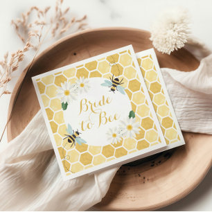 Bride to Bee Bridal Shower honeycomb and daisies Napkin