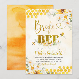 Bride to Bee Bridal Shower Invitation