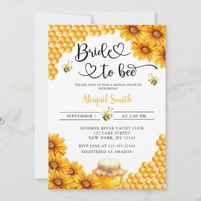 BRIDE TO BEE BRIDAL SHOWER Invitation (Front)