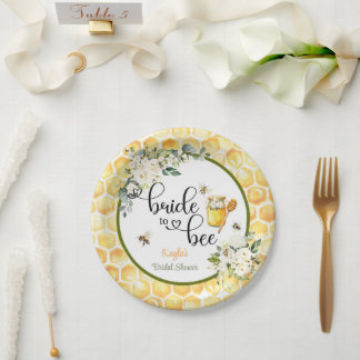 Bride to Bee Bridal Shower Paper Plate