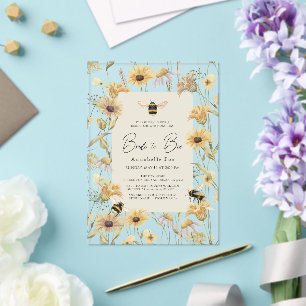 Bride to Bee Chamomile & Daisies Bridal Shower Acrylic Invitations