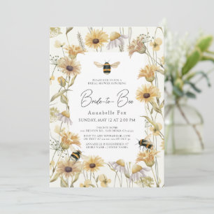 Bride to Bee Chamomile & Daisies Bridal Shower Invitation