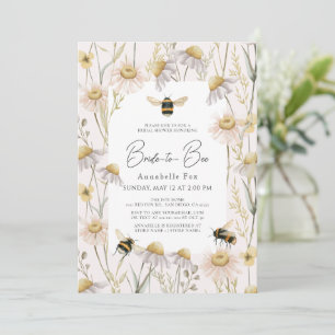 Bride to Bee Chamomile Daisies Pink Bridal Shower Invitation