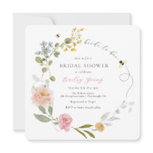 Bride to Bee Floral Bridal Shower Invitation