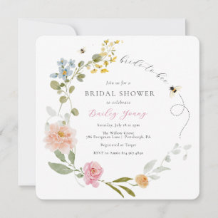 Bride to Bee Floral Bridal Shower Invitation