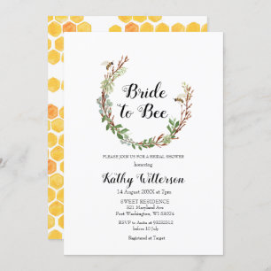 Bride to bee Greenery bridal shower invitation