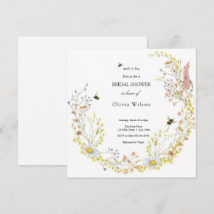 bride to bee greenery elegant bridal shower invitation