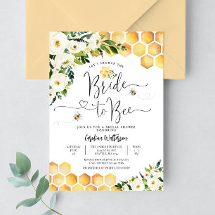 Bride to Bee Honey Bee Rustic Bee Bridal Shower Invitation