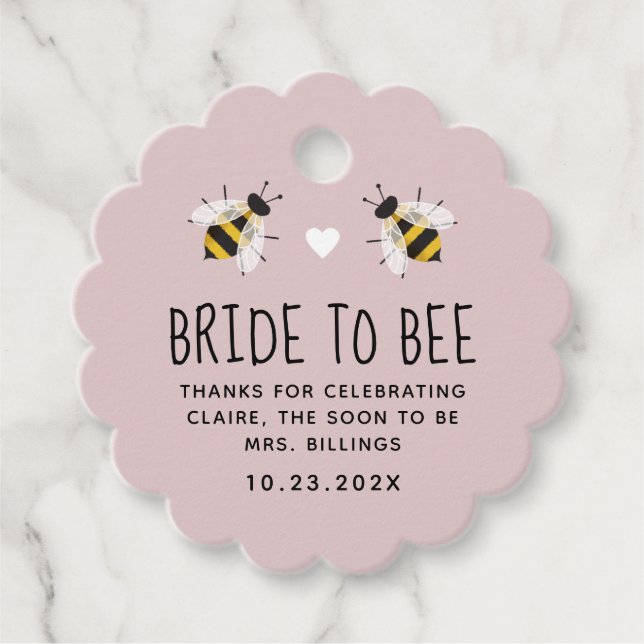 Bride to Bee Honey Shower Favour Tag (Front)